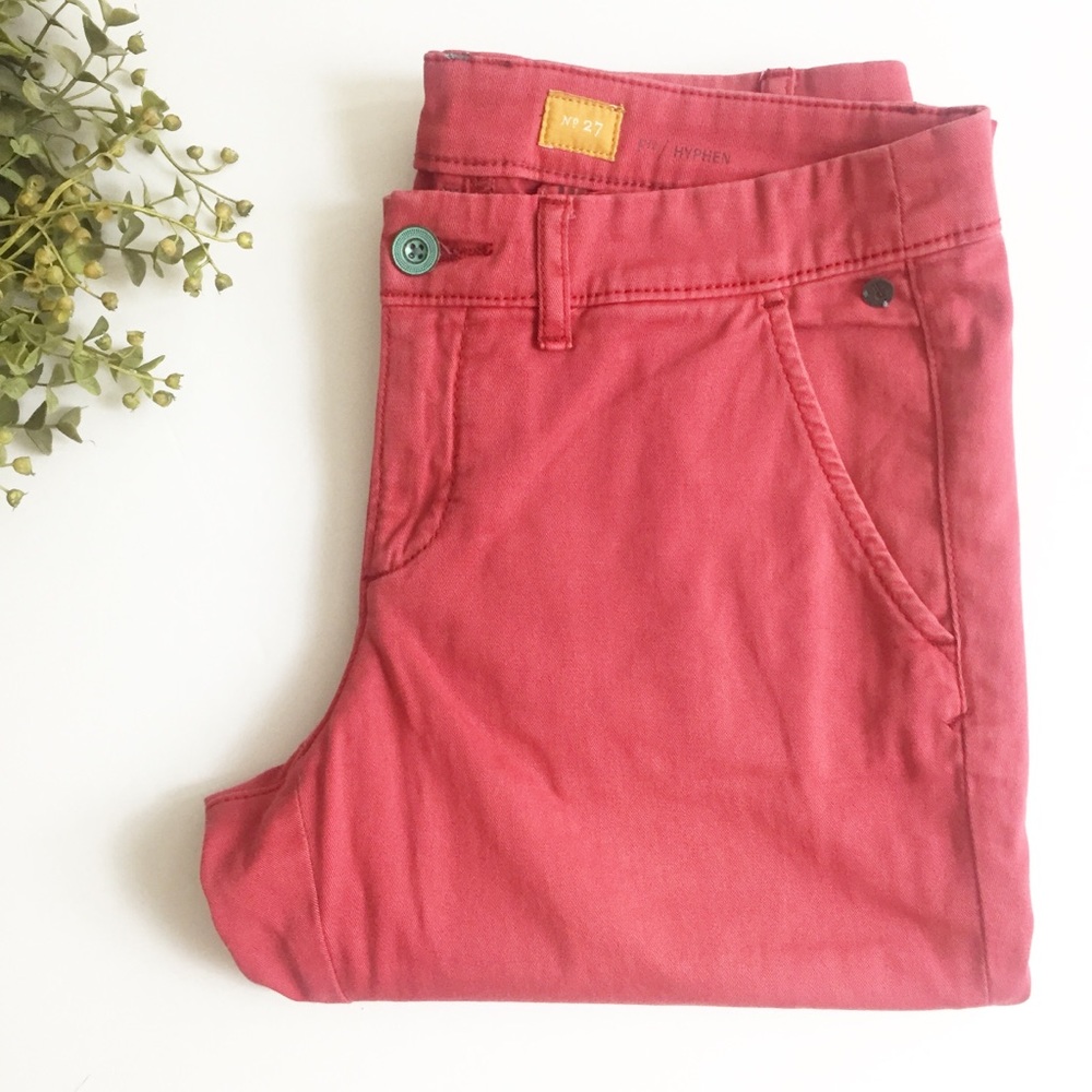 Pilcro and the Letterpress Red-Pink Hyphen Chinos - Anthro - Size 27